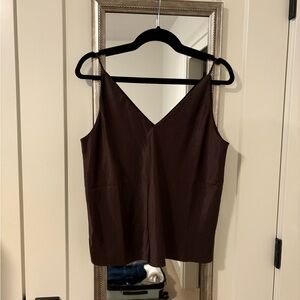 Madewell Women’s Brown V-Neck Satin Cami Top